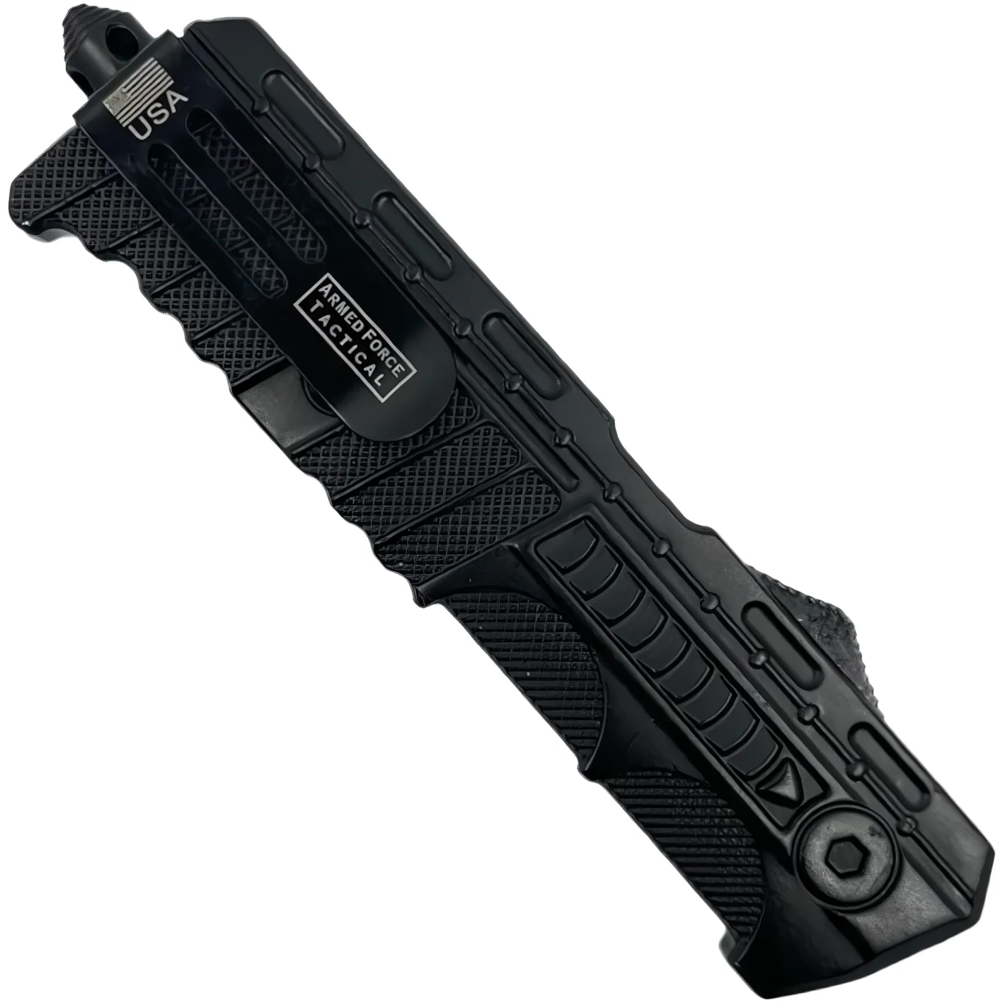 Armed Force Tactical Automatic OTF Tanto Knife w/ Molle Holster 3.5" - Image 4