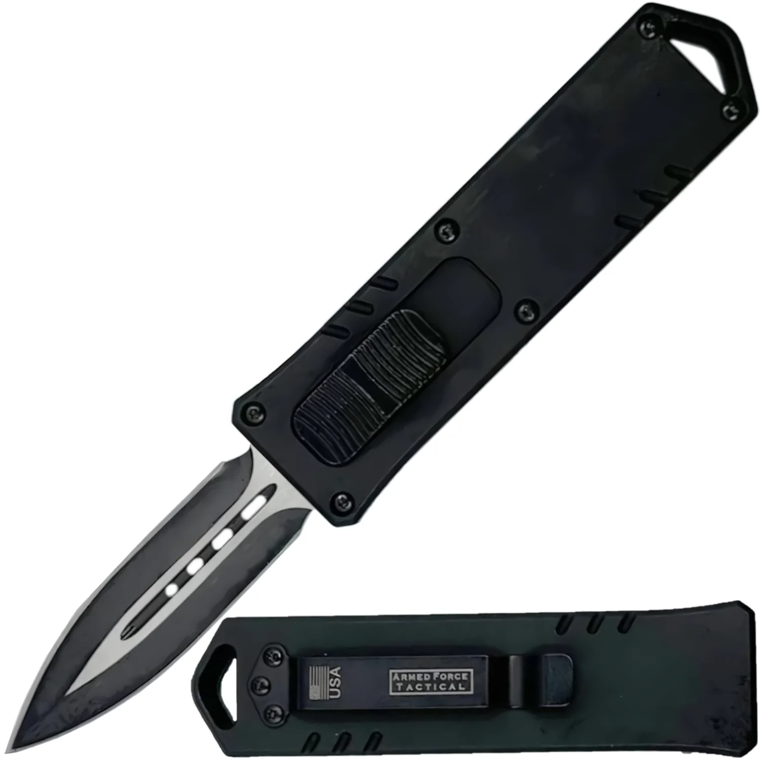 Armed Force Tactical Mini Automatic OTF Dagger Pocket Knife 3"