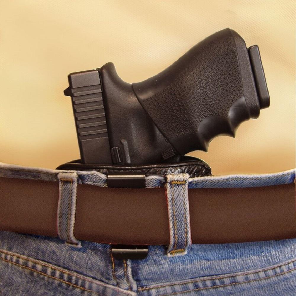 Belt Slide Concealed Leather Gun Holster Black Med/Large - Image 4