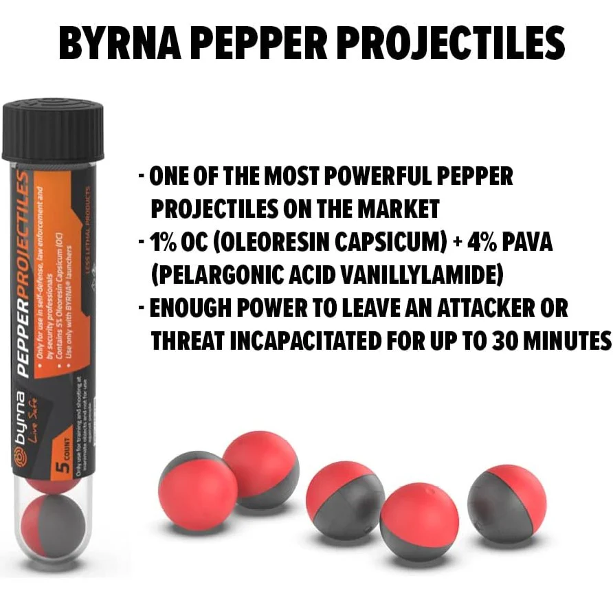 Byrna Non-Lethal Self-Defense Pepper Projectiles 5ct - Image 4