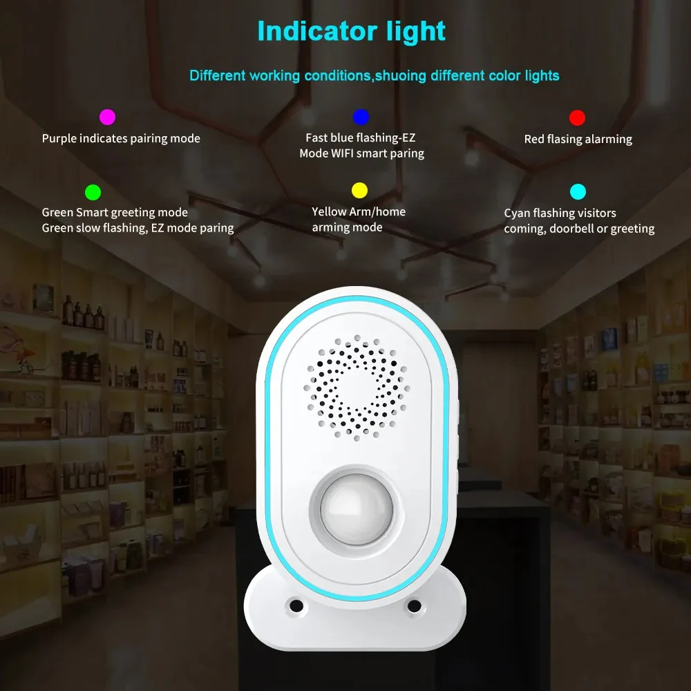 Crow Alert Smart WiFi 110° LED Light Ring Motion Detector Intruder Alarm 85dB - Image 3