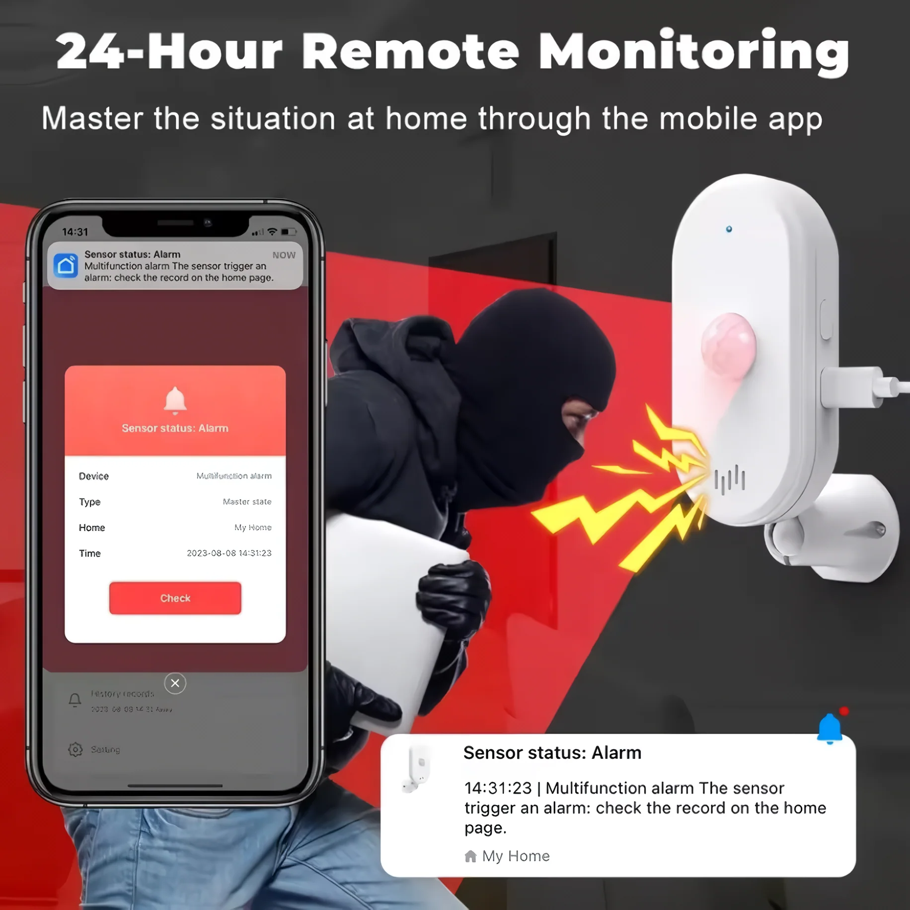 Crow Alert Smart WiFi 110° PIR Motion Detector Intruder Alarm 80dB - Image 4