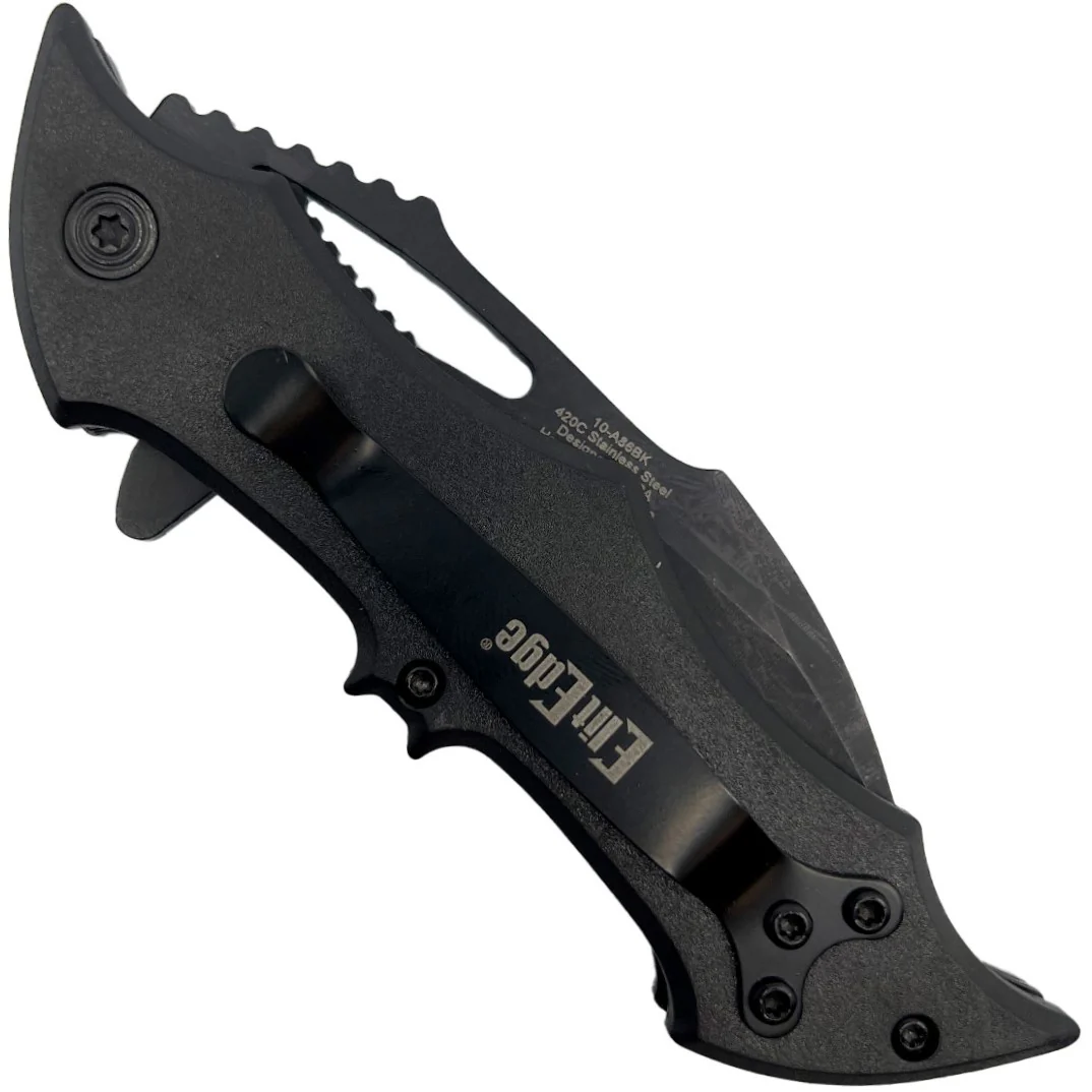 ElitEdge Bat Stainless Steel Folding Knife 3.75" w/ Pocket Clip - Image 4