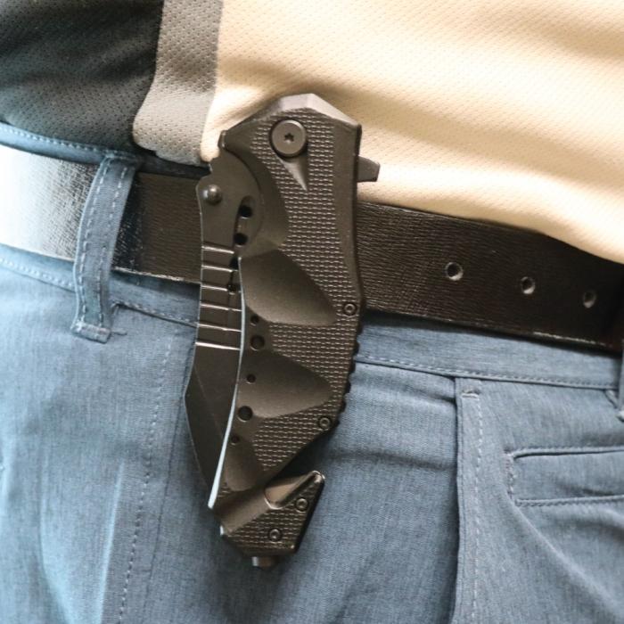 ElitEdge Rescue Stainless Steel EDC Tactical Folding Pocket Knife 3.75" - Image 4