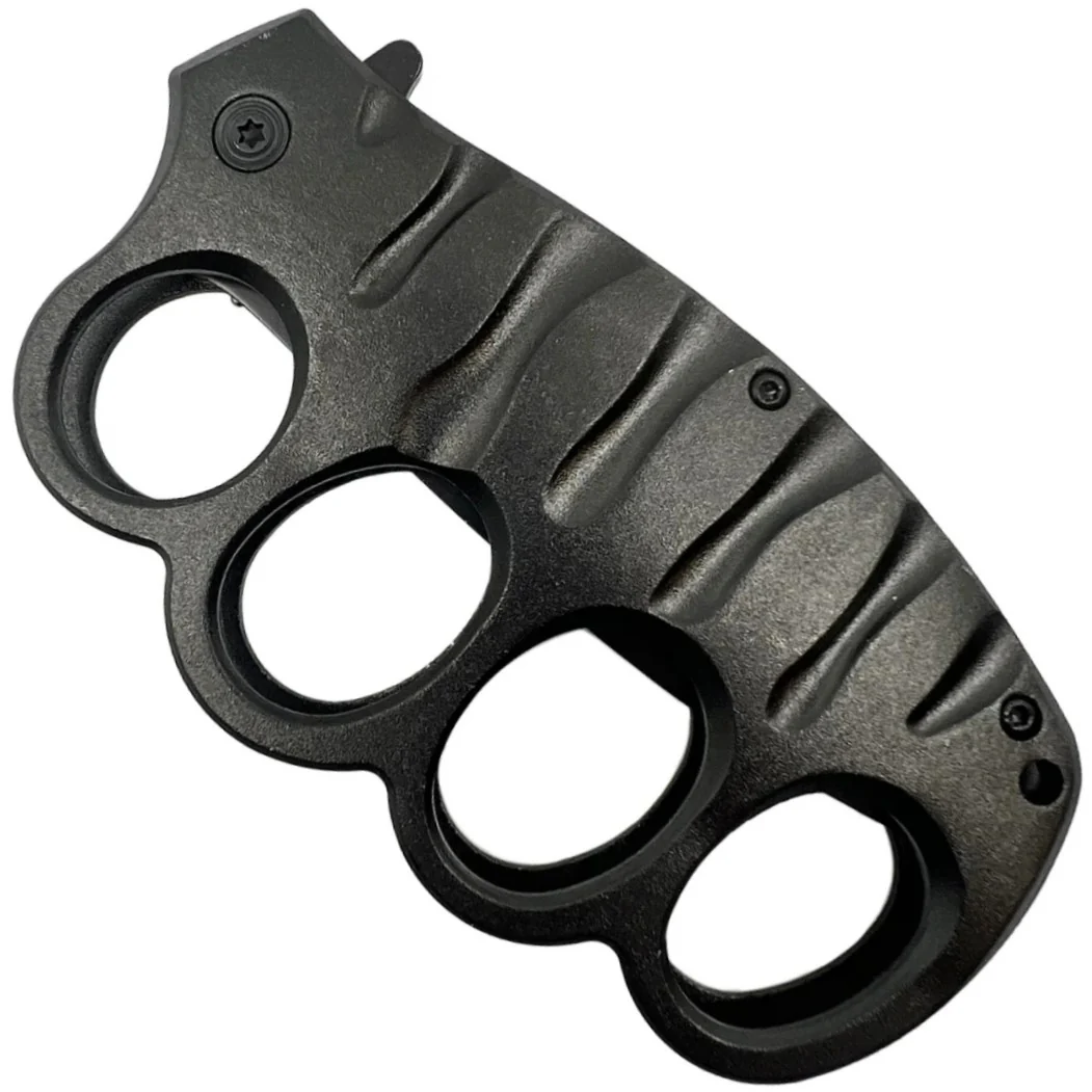 ElitEdge Knuckle Duster Stainless Steel Trench Knife 3.5" w/ Pocket Clip - Image 3