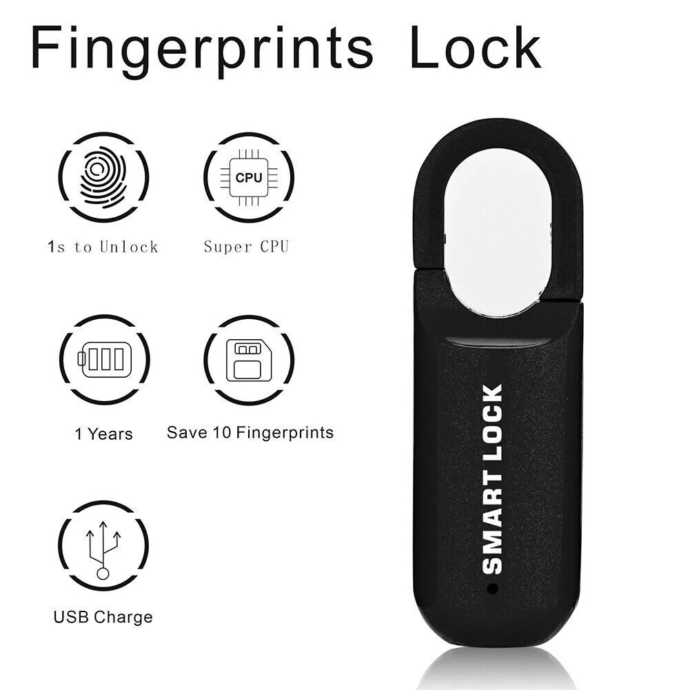 GorillaLock Slim Portable Keyless Biometric Fingerprint Padlock - Image 6