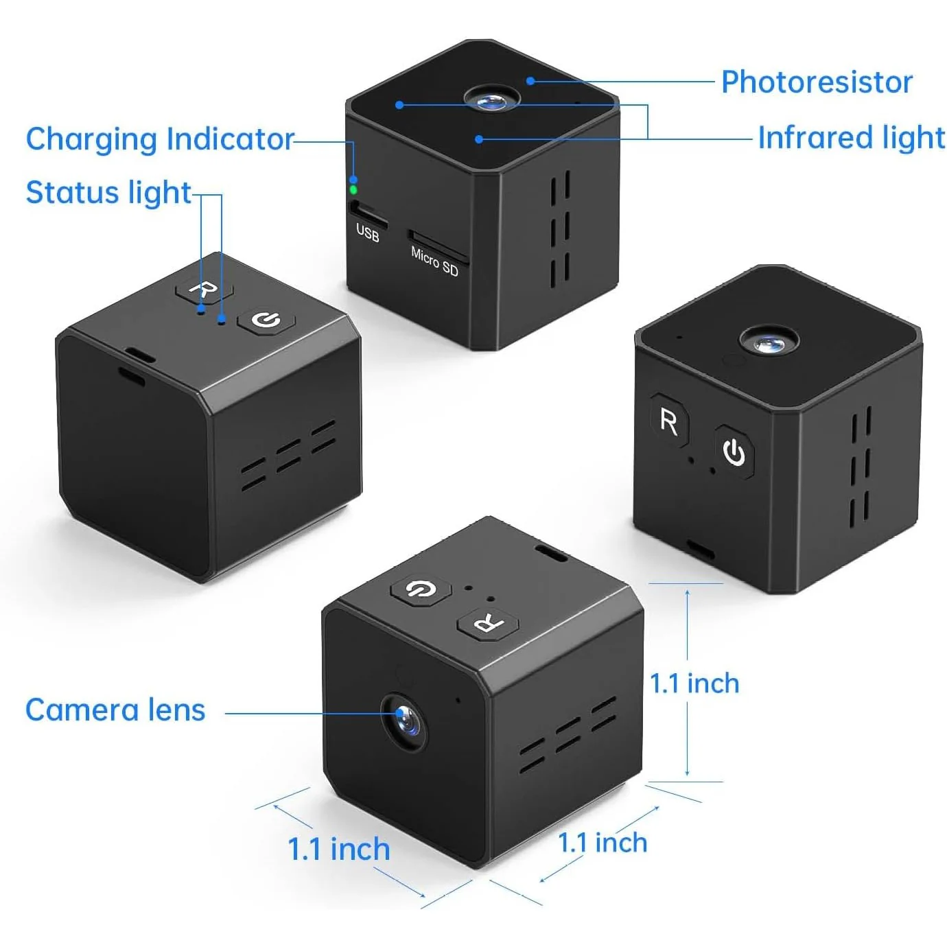 SpyWfi 1" Mini Travel Cube Hidden Night Vision Spy Camera 1080p HD DVR - Image 7