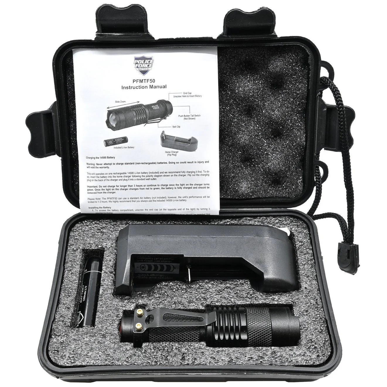 Police Force Tactical 3.5" Mini Q5 LED Zoom Flashlight 220 Lm - Image 5