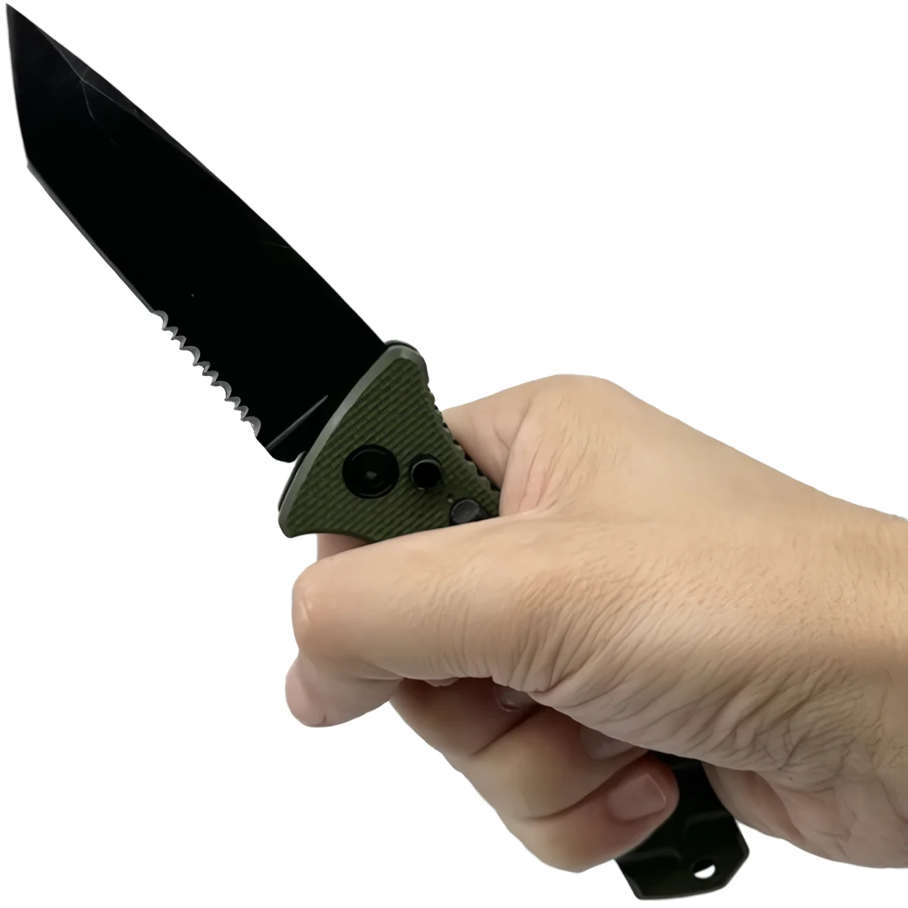 Spring Assisted Automatic OTS Pocket Tanto Knife 3.5" - Image 3