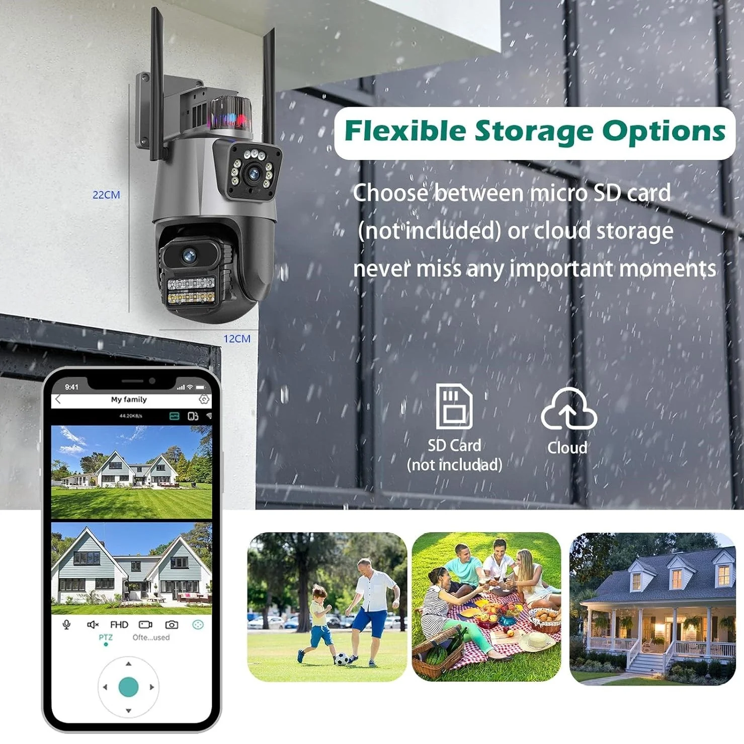 SpyWfi Dual Lens PTZ Tracking Night Vision Security Camera 4K UHD WiFi - Image 9