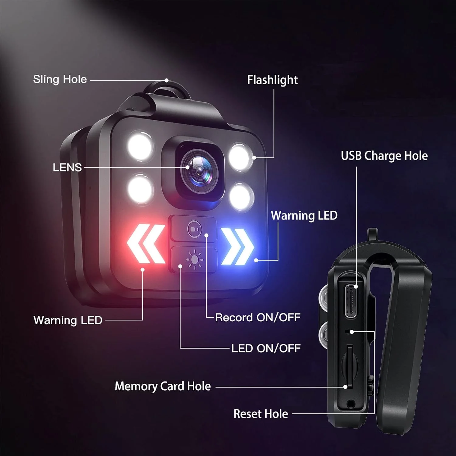 SpyWfi Mini Rechargeable LED Waterproof Body Camera 1080p HD DVR - Image 5