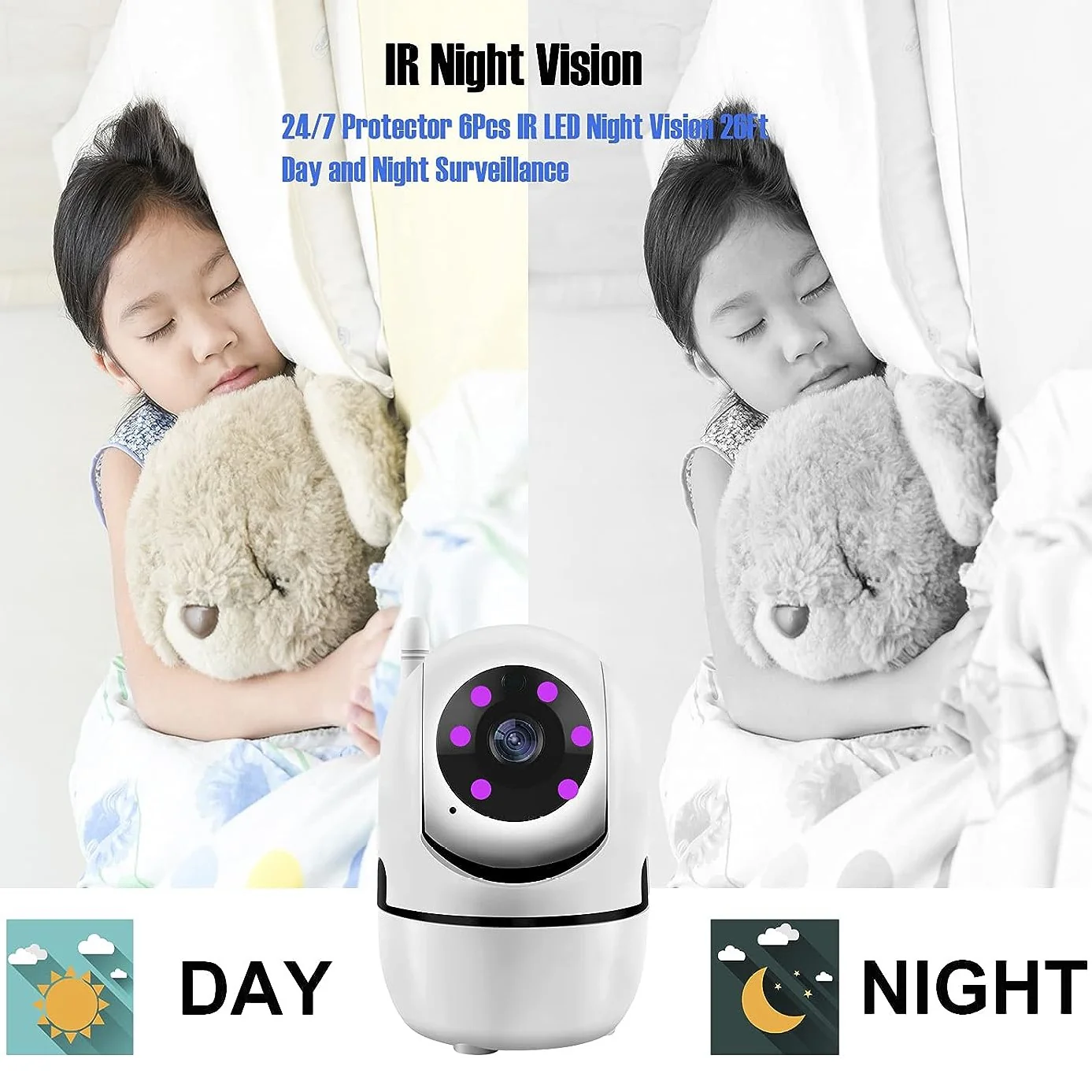 SpyWfi Auto Tracking PTZ Night Vision Nanny Security Camera 1080p HD WiFi - Image 3