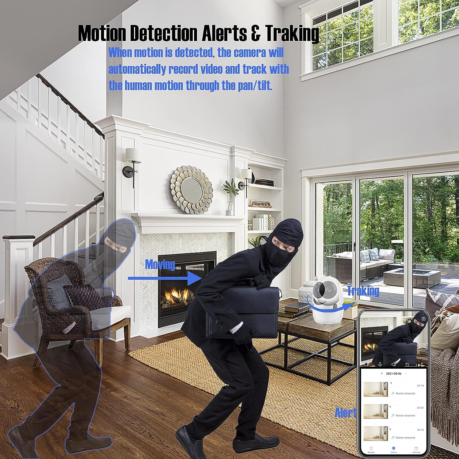 SpyWfi Auto Tracking PTZ Night Vision Nanny Security Camera 1080p HD WiFi - Image 4