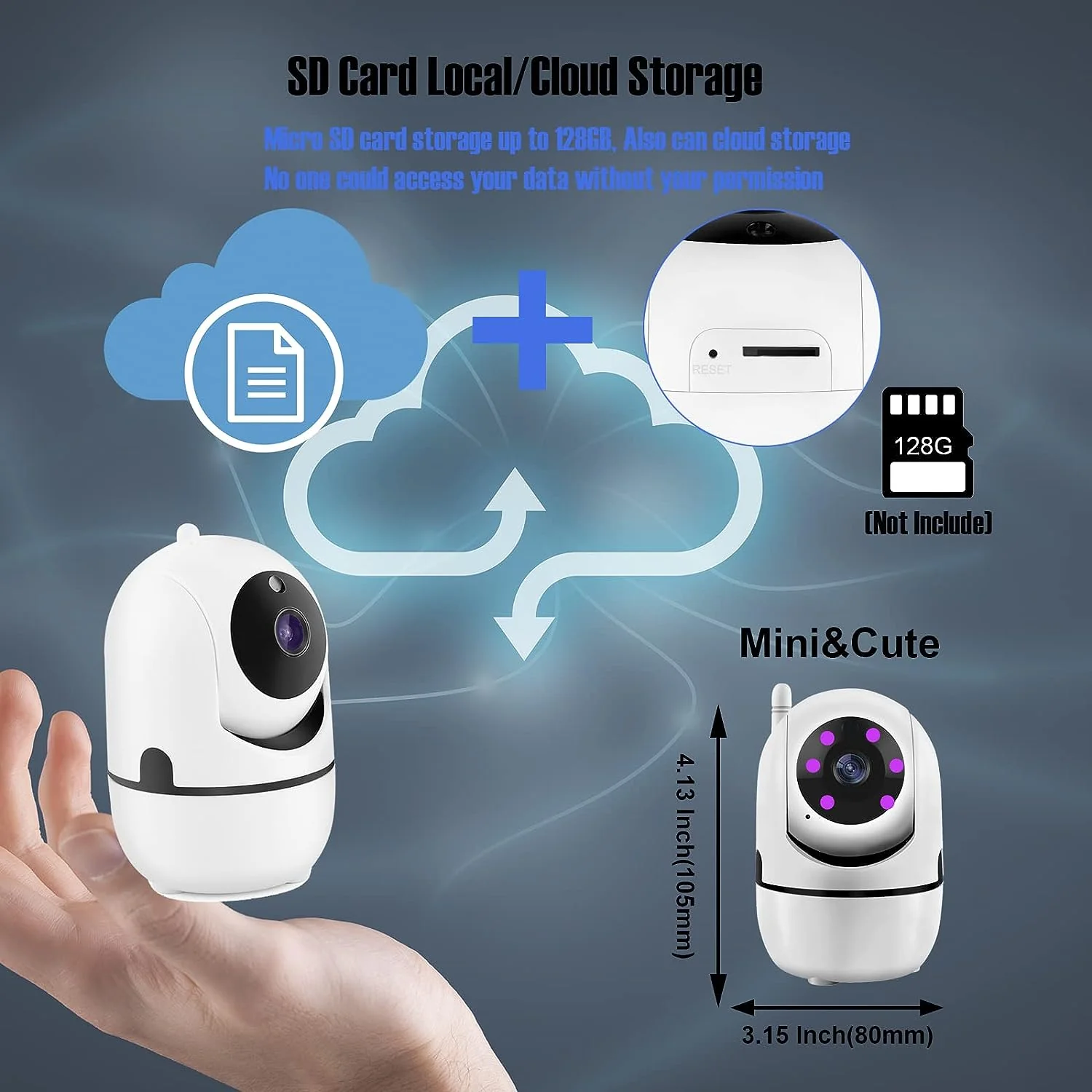 SpyWfi Auto Tracking PTZ Night Vision Nanny Security Camera 1080p HD WiFi - Image 5