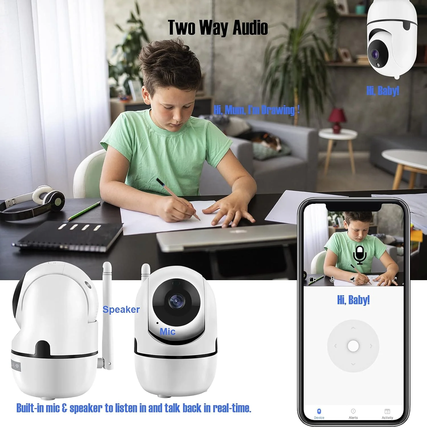 SpyWfi Auto Tracking PTZ Night Vision Nanny Security Camera 1080p HD WiFi - Image 6