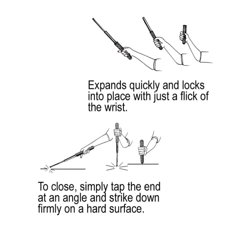 Streetwise Expandable Solid Steel Baton w/ Nylon Holster 26" - Image 7