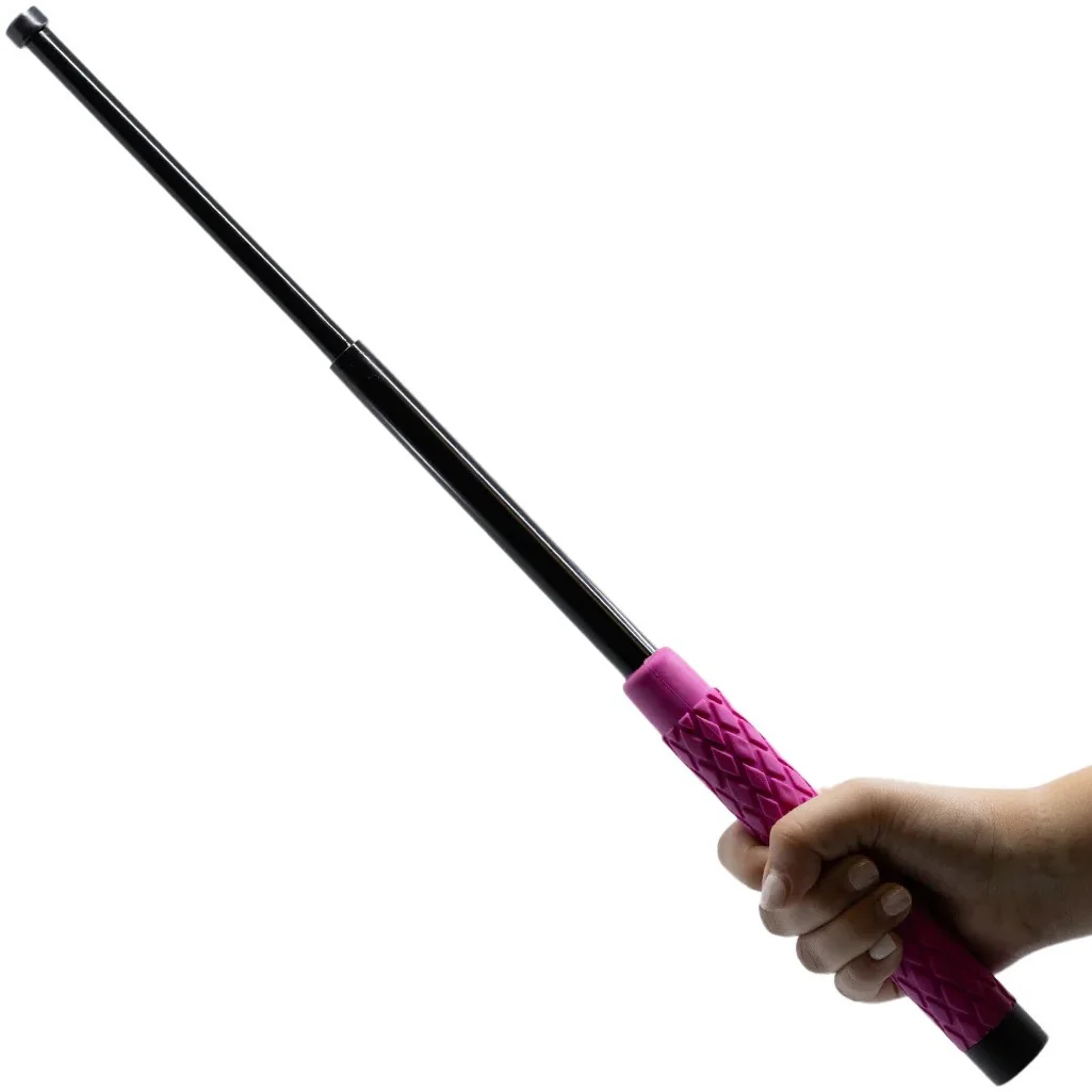 Streetwise Expandable Solid Steel Baton w/ Pink Handle 21" - Image 2